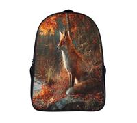 kaiyun Backpack Red Fox in The Autumn Forest near The Lake School Bag Elementary Bookbag Teens for Girl Children Boys Rucksack Kids Daypack 16 inch