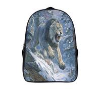 kaiyun Backpack Saber Toothed Lion in The Snow Forest School Bag Elementary Bookbag Teens for Girl Children Boys Rucksack Kids Daypack 16 inch