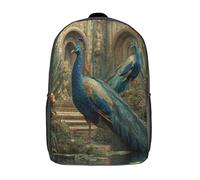 kaiyun Backpack The Peacock's Graceful And Captivating Artistic Posture School Bag Elementary Bookbag Teens for Girl Children Boys Rucksack Kids Daypack 17inch