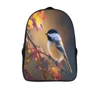 kaiyun Backpack Titmouse Bird Sitting on A Branch School Bag Elementary Bookbag Teens for Girl Children Boys Rucksack Kids Daypack 39x29x16cm