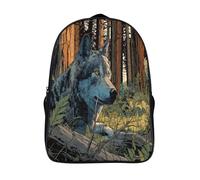 kaiyun Backpack Wolf in The Forest School Bag Elementary Bookbag Teens for Girl Children Boys Rucksack Kids Daypack 16 inch