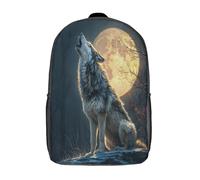 kaiyun Backpack Wolves Howling at The Moon School Bag Elementary Bookbag Teens for Girl Children Boys Rucksack Kids Daypack 17inch