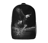 kaiyun Bald Eagle in Flight Grabs A Fish from The Water Backpack for School Kids Elementary Middle Travel Bag Boys Girls Lightweight Schoolbag 17inch