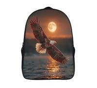kaiyun Bald Eagle Soaring over The Ocean Kids Children's School Backpack Bookbags Casual Travel Rucksack Boys Girls Large Capacity Daypack 16 inch