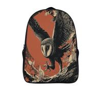 kaiyun Barn Owl Swooping in Dynamic Pose Boys Girls Babies Toddler Backpack Side Hidden Pockets,with Adjustment Buckle Kids Travel Bag For, 16 inch