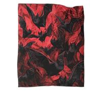kaiyun Bat Printed Blanket 3D Red And Black Design Bedspread Soft Warm Microfiber Throws And Patchwork Quilts 80x90inch(200x230cm)