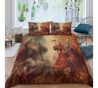 kaiyun Battle between Good And Evil Bedding Set 3D Printed Duvet Cover Soft Microfiber Quilt Cover Comforter Cover 3 Piece for Teens Boys Girls Double（200x200cm）