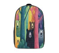 kaiyun Bear in The Forest Peeks Out from behind A Tree Backpacks 3D Printed Daypack for Boys Girls And Middle School Students 17inch Large Capacity Bookbags