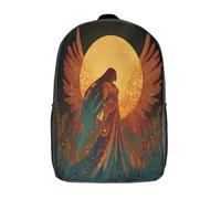 kaiyun Beautiful Aboriginal Phoenix Goddess Backpacks Giant Full Moon 3D Printed Daypack for Boys Girls And Middle School Students 17inch Large Capacity Bookbags