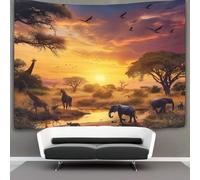 kaiyun Beautiful Africa Tapestry Wall Hanging,Animals Wall Tapestry for Bedroom Decor Birthday Party Celebration Or Garden Backdrop 70cmx100cm