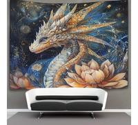 kaiyun Beautiful Alien Fairy Dragon Tapestry Bedroom Aesthetic - Indie Wall Room Decor Sacred Geometry Lotus Wall Hanging,Wall Art 70cmx100cm