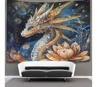 kaiyun Beautiful Alien Fairy Dragon Tapestry Sacred Geometry Lotus Wall Hanging for Bedroom Home Decor HD Printing Living Room, Dorm 100cmx150cm