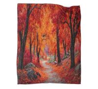 kaiyun Beautiful Autumn Scene, with Bright Red Fallen Leaves Covering The Ground Throws And Patchwork Quilts,60x80inch(150x200cm),Soft Blanket with Pattern