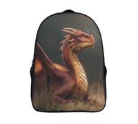 kaiyun Beautiful Dragon Lying on The Grass Teenagers Backpack Middle School Students Bookbag Outdoor Daypack 16 inch