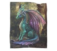 kaiyun Beautiful Mother Dragon Bedding Boys And Girls Blanket Rainbow-colored Double Wings Printed Fluffy Soft Comfortable Suitable for Sofa Bed 60x80inch(150x200cm)