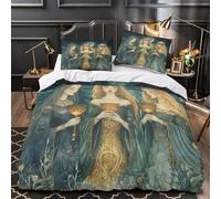 kaiyun Beautiful Sea Witch Duvet Cover Set 3D Golden Holy Grail Bedding Set 3 Pieces Ultra Soft Microfiber Comforter Cover for Kids Teens Adults Super King（260x220cm）
