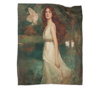 kaiyun Beautiful Woman, White Owl, Swan Throws Blankets Super Soft Lightweight Warm Comfortable Sofa Duvet Cover Travel 70x80inch(180x200cm)