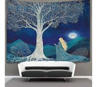 kaiyun Birch Trees Stand Tall in The Moonlight Tapestry,Blonde Goddess Wall Hanging,Wall Art for Bedroom Aesthetic Home Decoration for Living Roombedroom 150cmx200cm