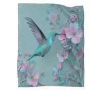 kaiyun Birds Are Flying And Feeding in The Garden Patterned Throw Warm for Camping Outdoor Lightweight for Sofa Bed 80x90inch(200x230cm)