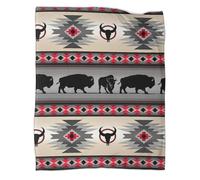 kaiyun Bison Silhouette Blanket,Native American Pattern Perfect Sofa Bed Cover 70x80inch(180x200cm),soft And Comfortable to The Touch,suitable for Keeping The Whole Family Warm