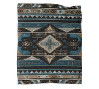 kaiyun Black And Blue Western-style Geometric Patterns Home Use Bedding 3D Digital Printed Plush Bed Blanket Sofa Throws 80x90inch(200x230cm)