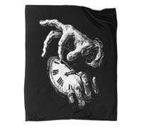 kaiyun Black And White Illustration of Vintage Clock Hands Pattern Soft Throw Blanket 3D Printing Suitable for Living Room Bedroom Sofa Sofa Warm And Comfortable 60x80inch(150x200cm)