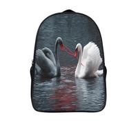 kaiyun Black And White Swan Fight - Pulling Red Rope Backpack Rucksack Lightweight with School Bag for Boys And Girls Kids Bags Christmas,Back to School Gift,16 inch