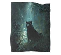 kaiyun Black Jaguar in Tropical Forest Soft And Comfortable 3D Printed Throw Blanket for Kids Adults for Bed Sofa 80x90inch(200x230cm)