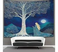 kaiyun Blonde Goddess Tapestry Wall Hanging Birch Trees Stand Tall in The Moonlight Art for Bedroom Living Room Dorm Decor 100cmx150cm