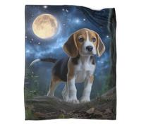 kaiyun Blue Eyed Puppy Blanket,Soft,Comfortable And Warm,3D Moonlight Pattern,Suitable for Home And Camping,70x80inch(180x200cm)