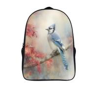 kaiyun Blue Jays Perched on The Branches of Red Maple Trees Childrens Premium Backpack School Rucksack Travel Bag Boys Girls with Side Mesh Pocket And Zipped Pocket 39x29x16cm