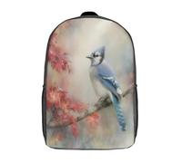 kaiyun Blue Jays Perched on The Branches of Red Maple Trees Teenagers Backpack Middle School Students Bookbag Outdoor Daypack 17inch
