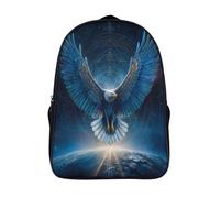 kaiyun Blue Rhythm Eagle Backpacks Kids Schoolbag with Adjustable Shoulder Strap Casual Daypack Sports Gym Outdoor 16 inch