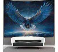 kaiyun Blue Rhythm Eagle Tapestry Tapestries 3D Wall Hanging Home Decorations for Room 70cmx100cm