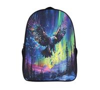 kaiyun Bohemian Style School Bags Girls Boys Northern Lights Eagle Backpack for Teenagers Large Capacity School Bag Lightweight Rucksack 16 inch