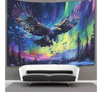 kaiyun Bohemian Style Tapestry,Northern Lights Eagle Wall Art Aesthetic Home Decoration for Living Room Dorm 70cmx100cm