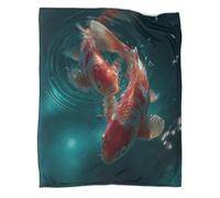 kaiyun Brightly Colored Japanese Koi Soft And Comfortable 3D Printed Throw Blanket for Kids Adults for Bed Sofa 60x80inch(150x200cm)