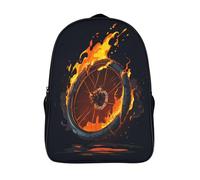 kaiyun Burning Bicycle Wheel Backpack School Bags Kids,for Girls,Boys Bookbag for Elementary,Children's Rucksack 16 inch