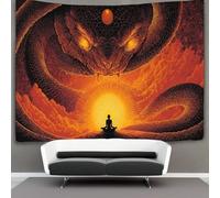 kaiyun Burning Cosmic Desert Tapestry Wall Hanging Flame And The Serpent Art for Bedroom Living Room Dorm Decor 150cmx200cm