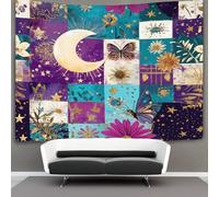 kaiyun Butterfly, Crescent Moon, Sun Decorations Tapestry Collage 3D Printing Wall Blanket Wall Hanging for Living Room Bedroom Dorm Decor 150cmx200cm