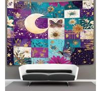kaiyun Butterfly, Crescent Moon, Sun Tapestry Collage Wall Hanging for Bedroom Home Decor HD Printing Living Room, Dorm 130cmx150cm