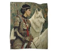 kaiyun Byzantine Female Warrior, The Mysterious Ancient Wolf Pattern Soft Throw Blanket 3D Printing Suitable for Living Room Bedroom Sofa Sofa Warm And Comfortable 80x90inch(200x230cm)
