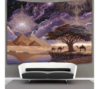 kaiyun Camels Crossing The Starry Desert, Pyramids Tapestry Tapestries 3D Wall Hanging Home Decorations for Room 100cmx150cm