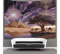 kaiyun Camels Crossing The Starry Desert Tapestry Bedroom Aesthetic - Indie Wall Room Decor Pyramids Wall Hanging,Wall Art 180cmx230cm