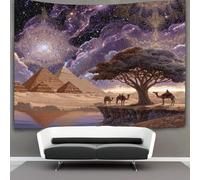 kaiyun Camels Crossing The Starry Desert Tapestry,Pyramids Wall Hanging,Wall Art for Bedroom Aesthetic Home Decoration for Living Roombedroom 70cmx100cm