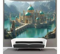 kaiyun CastleTapestry Surrounded by Mountains Wall Hangings Living Room Decorative for Bedroom 100cmx150cm