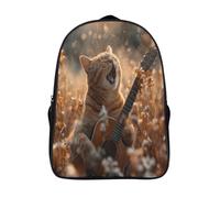 kaiyun Cat Kids Preschool Travel Backpack Kindergarten Playing Guitar Singing Schoolbag Bookbag For Girls Boys 16 inch
