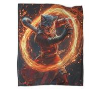 kaiyun Cat Warrior Blanket Home Use Bedding 3D Sparks And Energy Particles Digital Printed Plush Bed Blanket Boys And Girls Sofa Sofa Blanket 50x60inch(127x152cm)