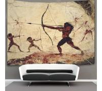 kaiyun Cave Paintings Tapestry Wall Hanging,Bow Hunting for Bedroom Decor Birthday Party Celebration Or Garden Backdrop 130cmx150cm