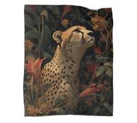 kaiyun Cheetah Pattern Blanket Strange And Unique Flowers Novel Design Dormitory Soft Comfortable Fluffy Bedding Four Seasons 70x80inch(180x200cm)